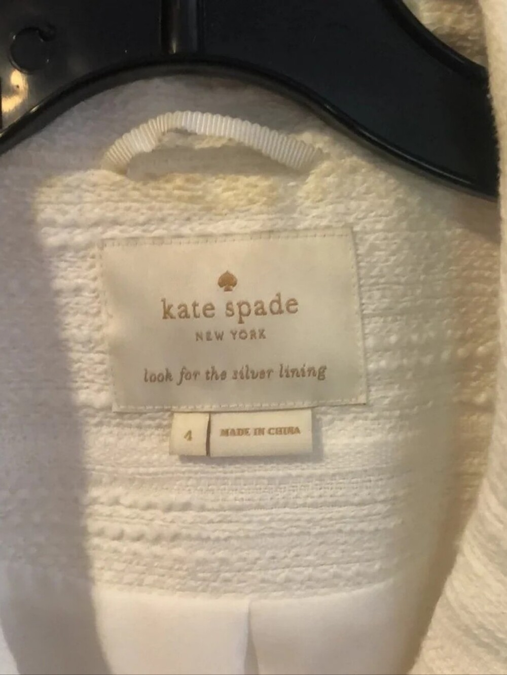 $428 Kate Spade White Blossom Trim Tweed Jacket - Picture 7 of 16